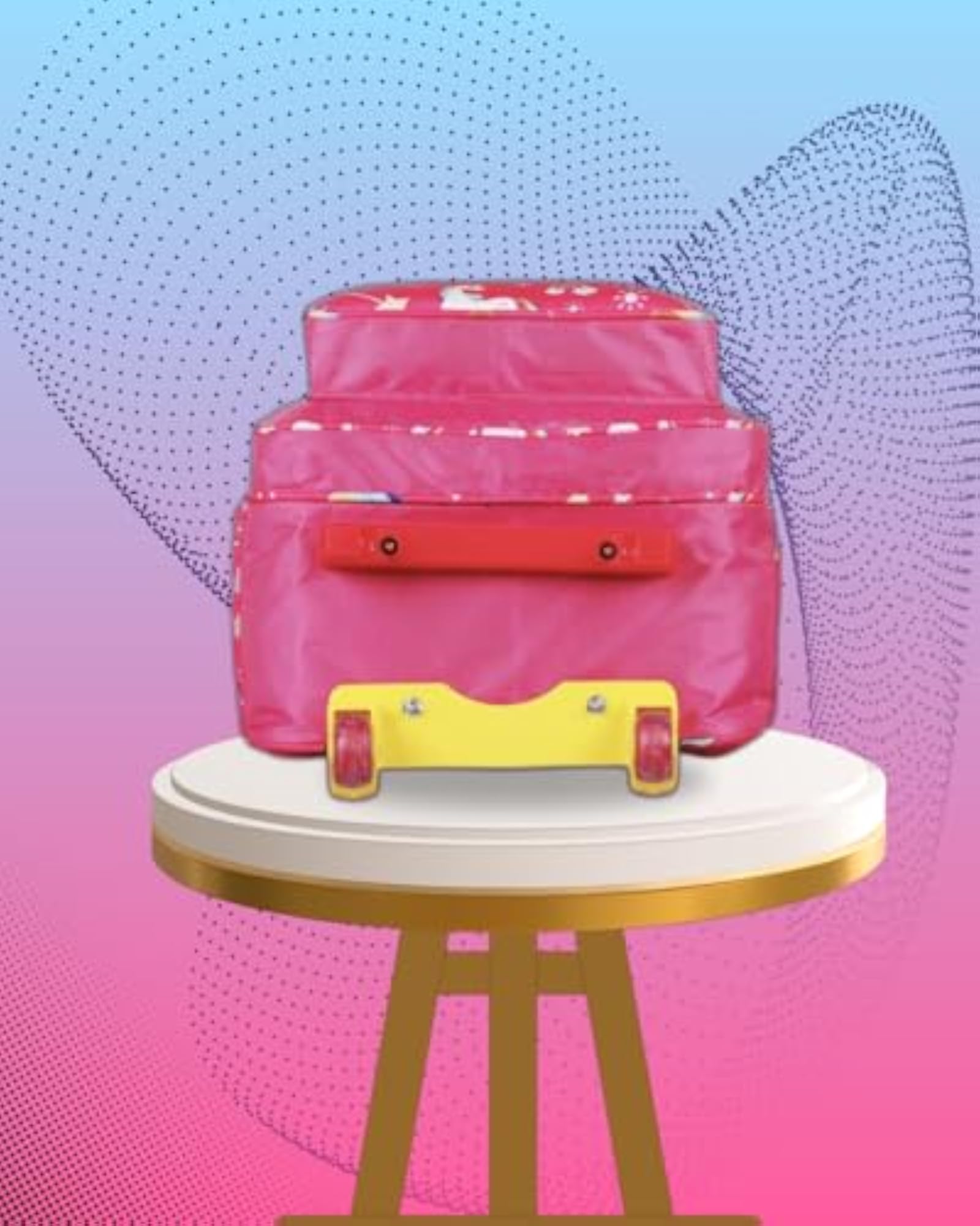 Kids Rolling Backpack with Wheels, Pink Unicorn Theme