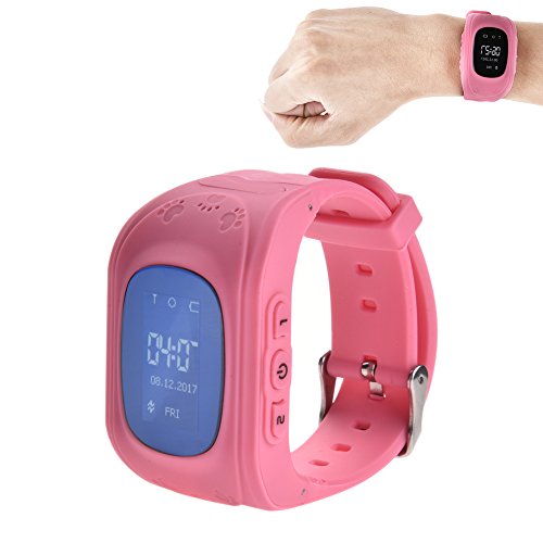 Niños reloj inteligente, luerme niños Smartwatch GPS Tracker anti-lost muñeca SIM llamada SOS Smartwatch, Parent control por IOS Android Smartphone hot pink Cover
