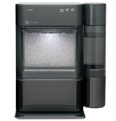 Profile Opal 2.0 XL with 1 Gallon Tank, Chewable Crunchable Countertop Nugget Ice Maker, Scoop Included, 38 lbs in 24 Hours, Pellet Ice Machine with WiFi & Smart Connected, Black Stainless