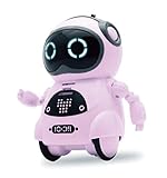 SPACE LION Educational Mini Pocket Robot for Kids Interactive Dialogue Conversation,Voice Control, Chat Record, Singing & Dancing-Pink
