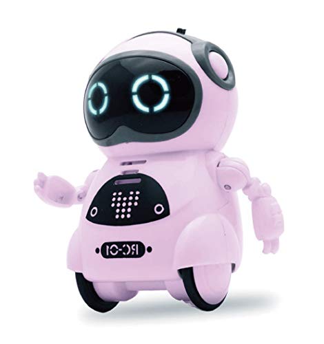 SPACE LION Educational Mini Pocket Robot for Kids Interactive Dialogue Conversation, Voice Control, Chat Record, Singing & Dancing-Pink