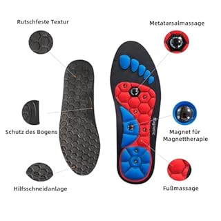 Original - Inserti dimagranti con digitopressione magnetica per alleviare il dolore ai piedi, blu, per uomini e donne (41-43, 1 paio)