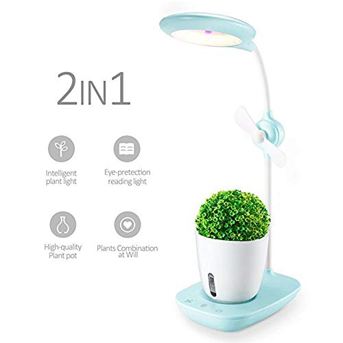 ZDYLM-Y Indoor Herb Garden, Indoor Herb Garden with Adjustable Gooseneck, Eye Protection Reading, Air Purification, for Indoor Plants,Blue