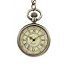 Zegarek kieszonkowy Vintage Round Dial Kwarcowy zegarek kieszonkowy Klasyczny zegarek kieszonkowy w skali rzymskiej Mężczyzna Kobieta Kid Prezent Naszyjnik Zegar (A)
