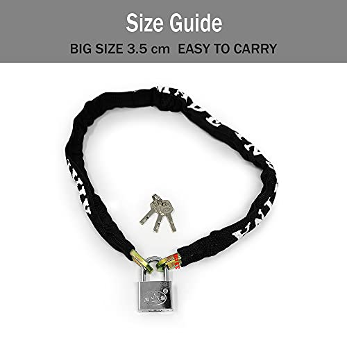 Bike Lock, Anti-Theft Motorcycle Mobility Scooter Chain Lock Padlock, Secure Heavy Duty Lock For Motorbike, Bicycle, Great Bike Safety Tool (1 X Black Chain Lock) #TOP4