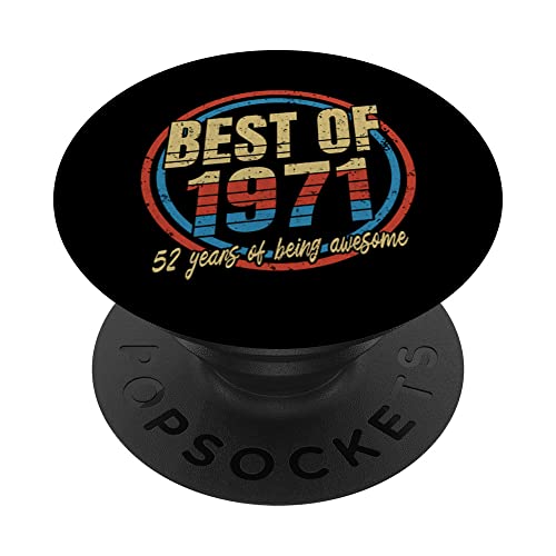 Best Of 1971 52 Years of Being Awesome Vintage 52º cumpleaños PopSockets PopGrip Intercambiable