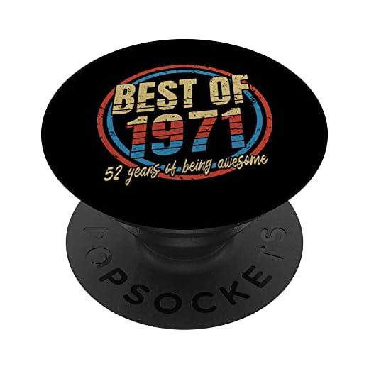 Best Of 1971 52 Years of Being Awesome Vintage 52º cumpleaños PopSockets PopGrip Intercambiable