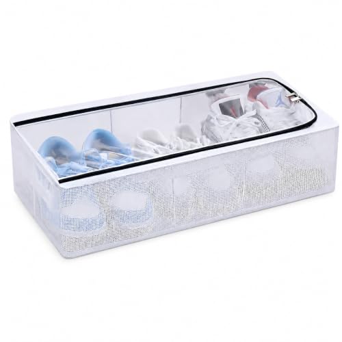 Image of DecorTwist Large Under Bed Storage Box | Heavy-Duty Foldable Organiser with Thick PVC Transparent Cover | Dustproof Storage for Clothes, Shoes, Quilts & Blankets | Home Organizer (Style 1, Pack of 1)