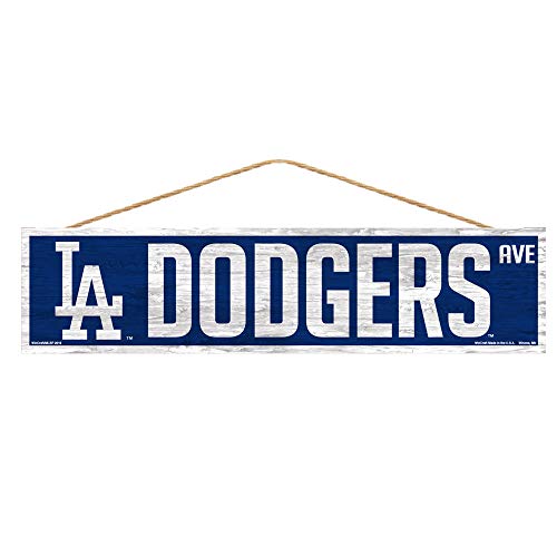MLB Los Angeles Dodgers SignWood Avenue Design, Team Color, 4x17