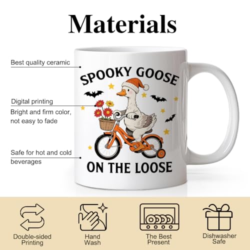 Taza de cerámica DYJYBMY Halloween con diseño de ganso y murciélago miniatura 3
