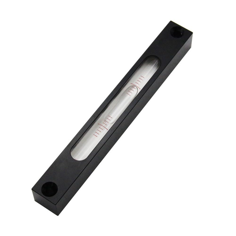 Poziomica metalowa do wyrównania ze szklaną rurką i fiolkami cylindrycznymi, korpus ze stopu aluminium, kompaktowy 150 mm do poziomicy do urządzeń maszynowych, czarno-biały
