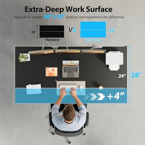 Image of Agilestic Electric Standing Desk, 55 x 28 Inches Height Adjustable Desk, Sit Stand up for Work Office Home, Ergonomic Rising Computer Table with Memory Preset, Black