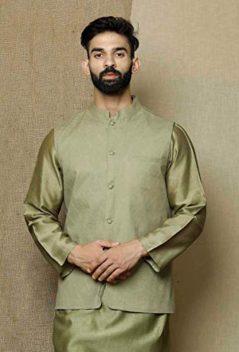 Elina fashion Men's Indian Cotton Nehru Jacket || Printed Bandhgala Jodhpuri Sleeve Less Waistcoat ONLY2