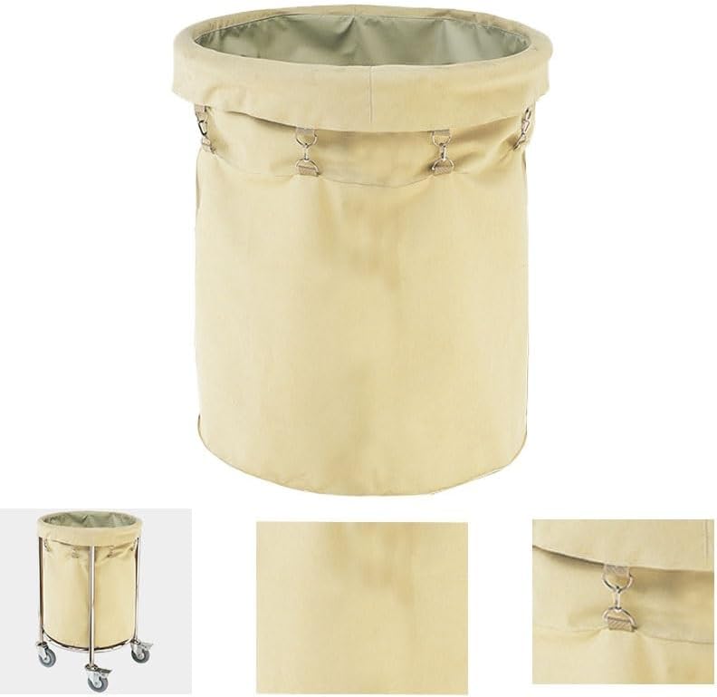Canvas Laundry Cart Liner Bag, Replacement for Round Laundry Basket, Removable Oxford Cloth Storage Bag, Tear Resistant, 130L Capacity, Machine Washable, Beige