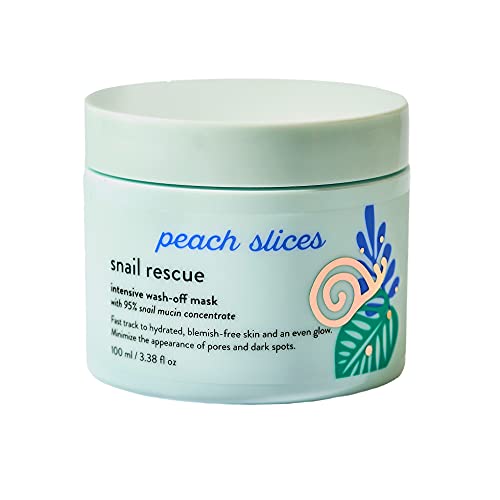 Peach Slices Snail Rescue Intensive Treatment Wash-Off Mask | Refreshing & Calming Gel Mask | 95% Snail Mucin Concentrate | Leaves Skin Clear, Radiant, & Hydrated | Targets Dark Spots & Blemishes | 3.38 oz Peach Slices Snail Rescue Intensive Treatment Wash-Off Mask | Refreshing & Calming Gel Mask | 95% Snail Mucin Concentrate | Leaves Skin Clear, Radiant, & Hydrated | Targets Dark Spots & Blemishes | 3.38 oz