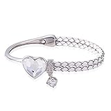 ハートブレスレット レディース ハートクリスタル レザー バングル女性 腕輪 アクセサリー 金属アレルギー対応 誕生日 恋人 プレゼント 記念日 夏 花火大会