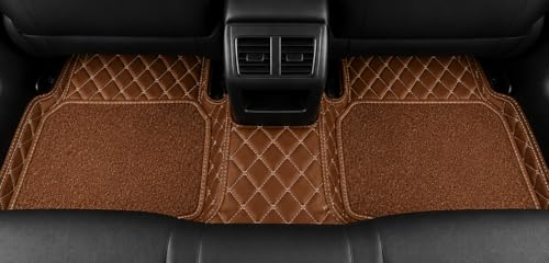Image of Premium 7D car mat Full Set for Toyota Fortuner (Model : 2012-2016) Luxury Leather Double Car Floor Mat Complete Set || 100% Waterproof and Washable Color : Coffee