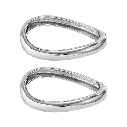 XFSRG 2 Pièces Bracelet Jonc Femme Rigide Bijoux Empilables Élégant Accessoire Mode Manchette Femme Homme Bracelet pour Parti Mariage Anniversaire (Argent)
