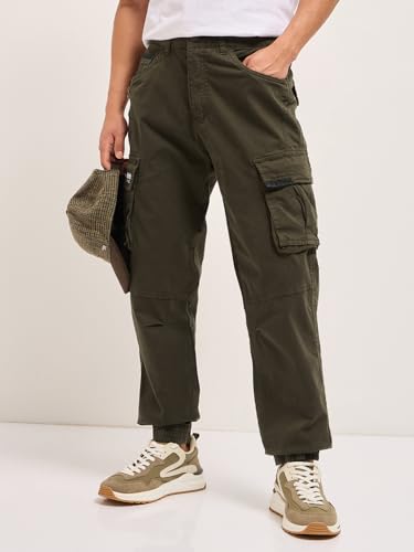 Image of Men's Navy Slim Fit Casual Cargo