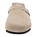 Brelzo Calvior Women's Suede Clogs Men's Slip-On Mules Non-Slip Potato Shoes Arch Support Sandals with Adjustable Buckle for Indoor & Outdoor Use Tan