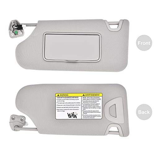 image for Nakuuly Left Driver Side Sun Visor Gray with Light, Without Sunroof Co