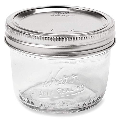 Kerr Wide Mouth Half-Pint Glass Mason Jars 8-Ounces With Lids And Bands 12-Count Per Case (1-Case) #TOP3
