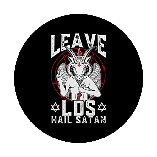 Ex Mormon Postmormon Exmo Leave LDS Hail Satan PopSockets Swappable PopGrip, Black - Image 3