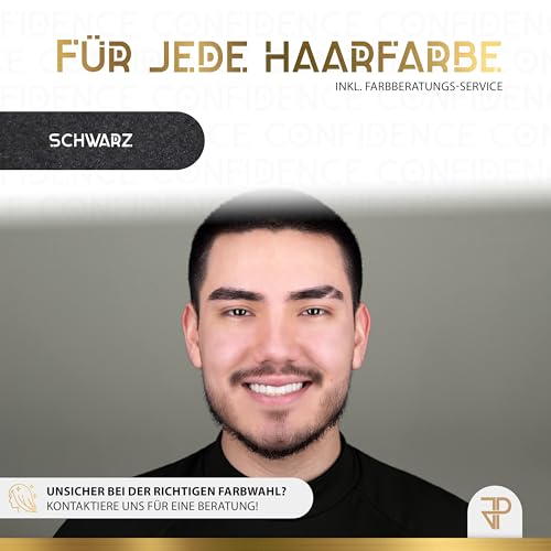 JP Confidence - Premium Streuhaar zur Haarverdichtung - Friseurqualität - 100% natürlich - Authentischer Look - für Männer & Frauen - Schwarz