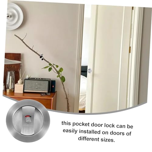 Cerrojo para puerta corrediza con privacidad acabado satinado para fácil instalación y uso interior miniatura 2