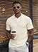JMIERR Mens Golf Polo Shirt Short Sleeve Casual Beach Button Up Vacation Knit V Neck Shirt Texture, M, Beige