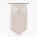 Macrame tkane ściany wiszące Czeski, ręcznie robione bawełniane gobeliny ścienne Dekoracja ścienna, elegancka ściana wisząca w domu geometryczna dekoracja artystyczna, kremowy biały-56x105c