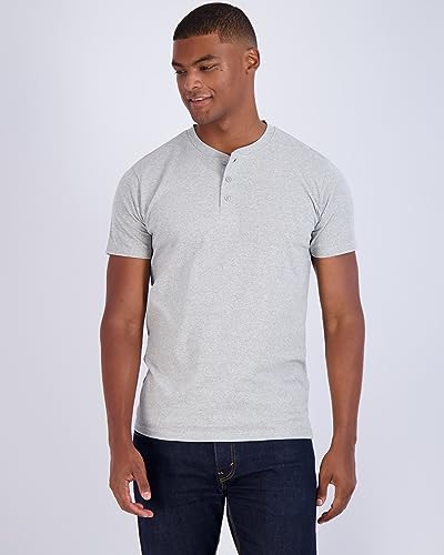 image for Real Essentials 3 Pack Men’s Cotton Short Sleeve Henley T-Shirt Casu