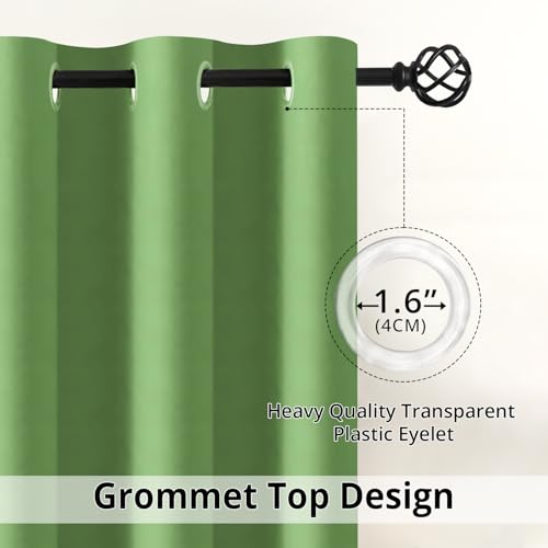 Image of Homestan 90% Blackout Door Curtains 9 Feet Long Set of 2, Room Darkening Parda with Grommet Design for Home Decor (9x4 Feet, Parrot Green)