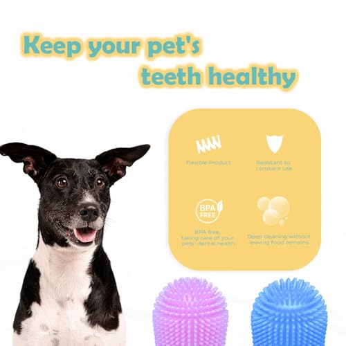Image of Cylindrical dog toothbrush for Dogs-the Easy to Use Dog Tooth Brushing Kit, With of Toothbrush for Dogs you will get the Hygiene, Takes Care of Teeth and Gums, Ideal for Pets of All Ages-Pink-2 Pack