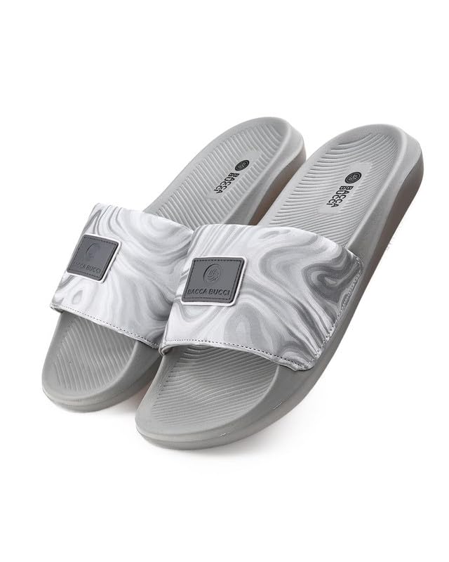 Image of Bacca Bucci Hologlide Men's Comfort Slides | Cushioned EVA Footbed | Anti-Slip Sole | Lightweight Everyday Sliders