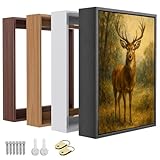 Prixas Print Floater Frame for 1.25 thick Canvas, Available in 25+ size and 4 Color, Wood-Look Floating Frame for Finished Canvas Artist Panel Oil Painting Wall Art Décor (White Frame, 16