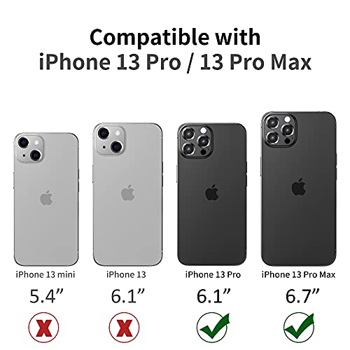 Wsken [3+1] For Iphone 13 Pro Max (6.7 Inch)/ Iphone 13 Pro (6.1 Inch) Camera Lens Protector,Anti Scrach Hd Tempered Metal Glass Camera Screen Protector Shockproof Cover Film,Graphite #TOP1