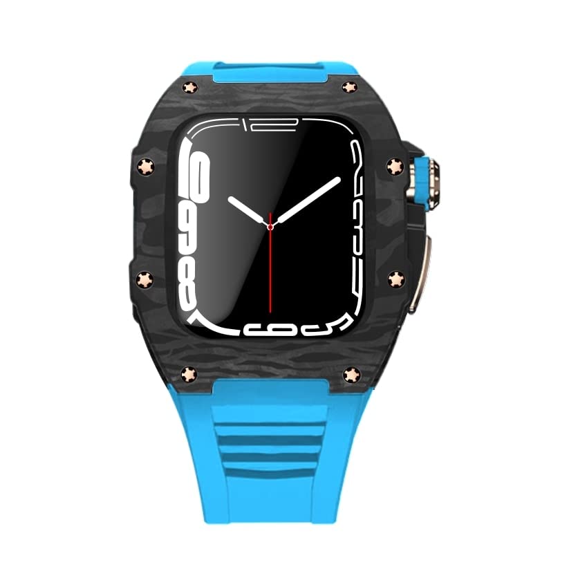 Cadre de luxe en fibre de carbone pour iWatch 7 45mm style horlogerie