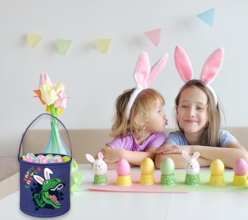 Image of Dinosaur Basket Kids Storage Basket Baby Gift Basket Rectangular Cute Toy Storage Bin Box Organizer Book Shelf Basket Dinosaur Room Decor(Easter Dinosaur)