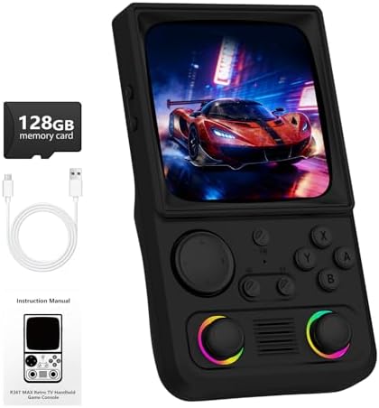 R36TMAX Retro Handheld Game Console, 4.0'' 720x720 IPS Screen, 64...
