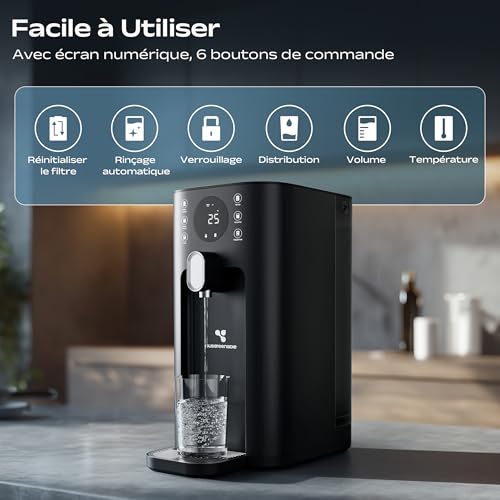 CIARRA X SusGreenable Depuratore Acqua a Osmosi Inversa da Tavolo, Acqua Calda Istantanea 3s, Filtro RO 4 Stadi, Serbatoio 4.3L, 4 Temperature, Display TDS, Senza Installazione