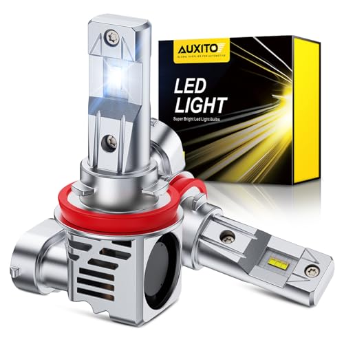AUXITO H11/H8/H9 LED Headlight Bulbs, 13000 Lumens 350% High Brightness, 6500K Cool White, Direct Installation Plug and Play, Pack of 2