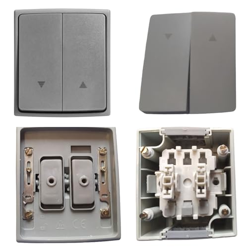 Miratic Jalousieschalter Aufputz Rolladenschalter Aufputz IP 55 Feuchtraum Schalter Aufputz Perfekt für Zuhause und Büro 2-poliger Knopf Bedienart