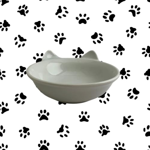 Tigelinha de porcelana comedouro para gatos com orelhinhas