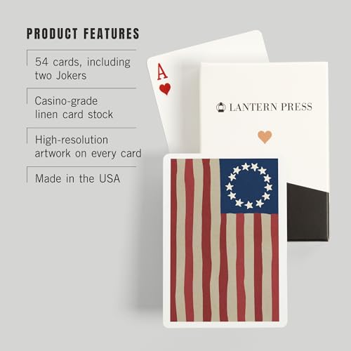 Betsy Ross Flag, 52 cartas para póker para adultos miniatura 3