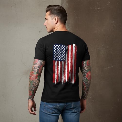 Vintage Freedom USA Flag Retro T-Shirt Patriotic Minimal Motivational Quote Tee Shirt Men and Women2