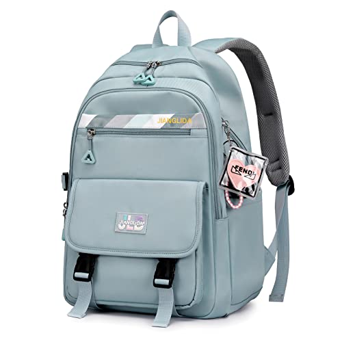 Mochila à prova d'água de pano Oxford para meninas na moda mochila estudantil (azul)