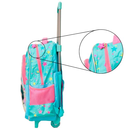 Kit Mochila de Rodinhas Infantil Meninas Desenho do Show da Luna com Lancheira Térmica e Estojo com