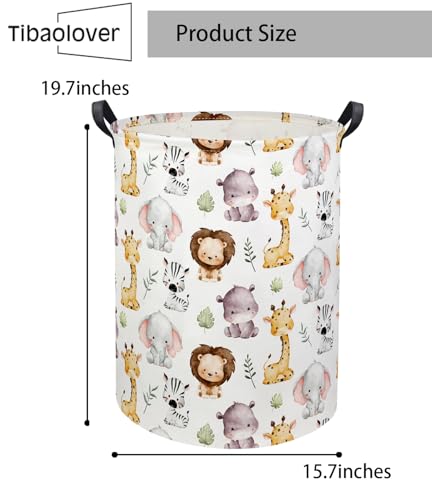Image of Animal Baby Laundry Basket Kids Hamper Animal Toy Storage Bin for Boys Room Decor Baby Nursery Hamper Gift Baskets for Bedroom Bathroom(Lovely Animal)