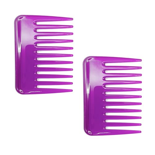 Mini peine de dientes anchos para cabello y barba, morado miniatura 1